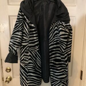 Stylish Zebra Print Women's Coat